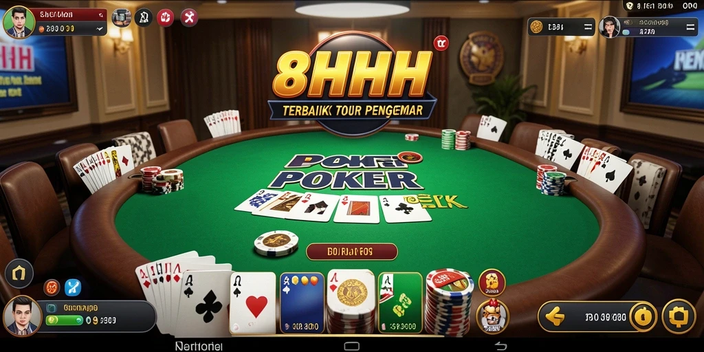 Tampilan gameplay Poker yang seru dan mengasyikkan di 8HHH.