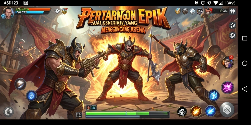 Screenshot gameplay <strong>ASD123</strong> menunjukkan pertarungan mendebarkan antara karakter-karakter ikonik.