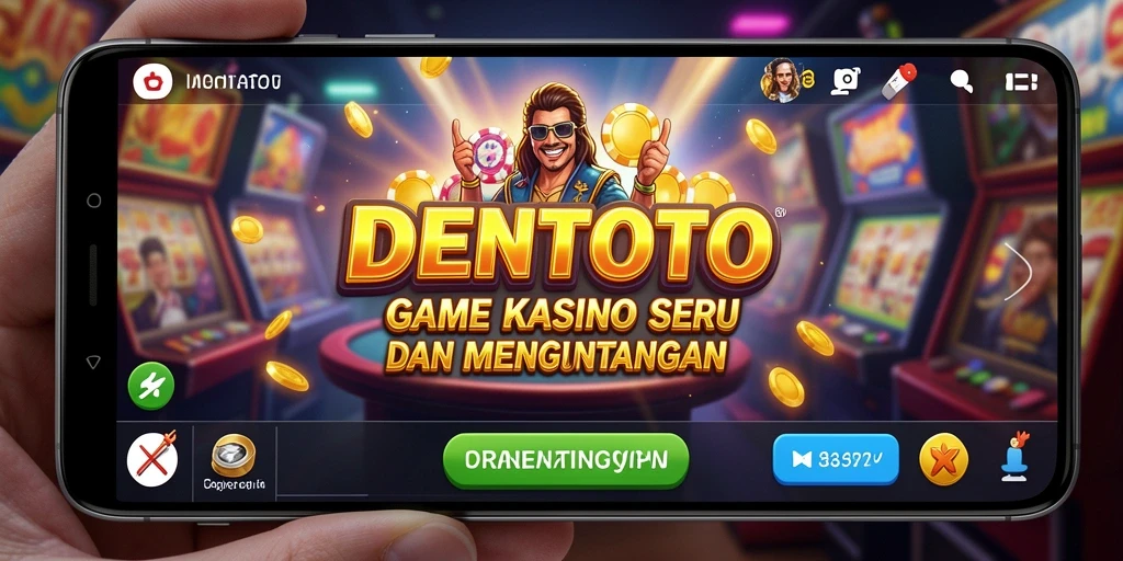Tampilan gameplay DENTOTO dengan mesin slot yang menarik.