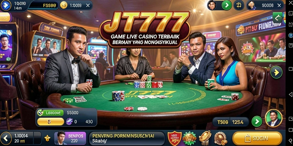 Tampilan langsung dari gameplay JT777 di Live Casino yang memukau.