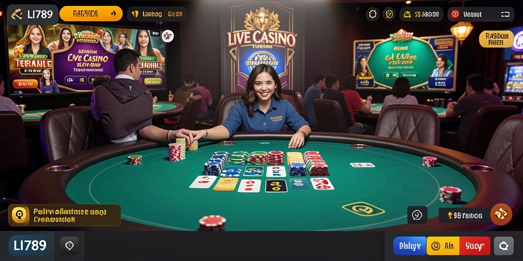 Tampilan gameplay Live Casino yang menegangkan dan interaktif.