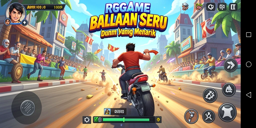 Tangkapan layar RPGAME menampilkan balapan mendebarkan di lintasan yang menantang.