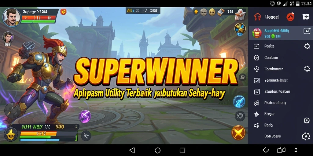 Tampilan utama SUPERWINNER dengan fitur unggulan yang intuitif.