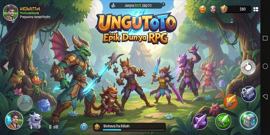 Tampilan screenshot utama UNGUTOTO yang menampilkan pertarungan epik.